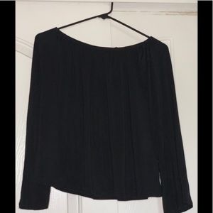 Black off the shoulder long sleeve blouse